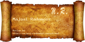 Majsai Radamesz névjegykártya